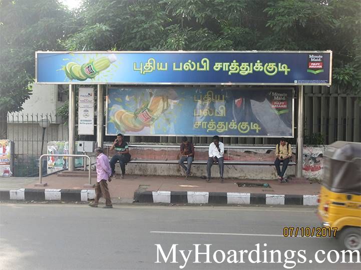 Bus Shelter Agency at US Embassy Bus Stop in Chennai, Best Outdoor Advertising Company Chennai, Tamil Nadu 